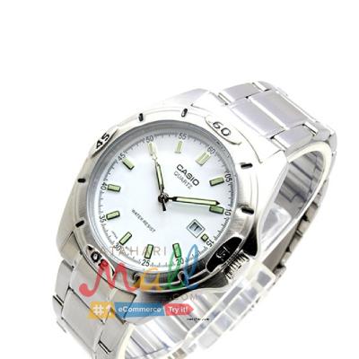 Casio MTP - 1244D - 7ADF Stainless Steel Jam Tangan Pria - Putih