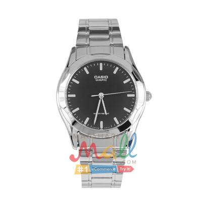 Casio MTP - 1275D - 1ADF Stainless Steel dial hitam Jam Tangan Pria - Putih