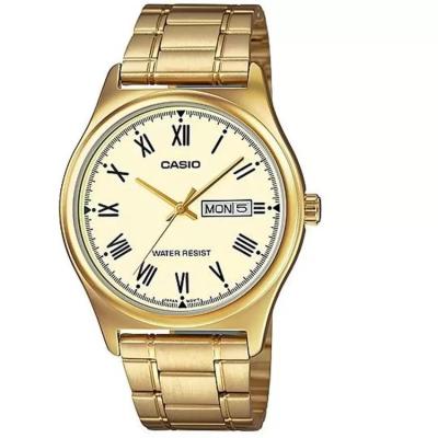 Casio MTP-V006G-9BUDF - Analog Watch - Jam Tangan Pria - Stainless Steel Band - Gold