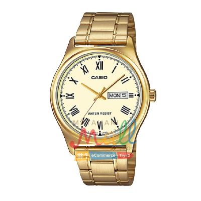 Casio MTP- V006G -9BUDF Stainless Steel Jam Tangan Pria - Gold