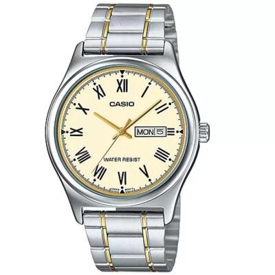 Casio MTP-V006SG-9BUDF - Analog Watch - Jam Tangan Pria - Stainless Steel Band - Gold Silver