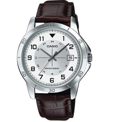 Casio MTP-V008L-7B2UDF - Analog Watch - Jam Tangan Pria - Strap Kulit - Cokelat