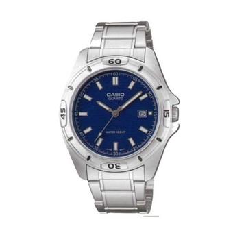 Casio Man Analog MTP-1244D-2ADF - Jam Tangan Pria - Stainless Steel - Biru Silver  