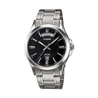 Casio Man Analog MTP-1381D-1AVDF - Jam Tangan Pria - Stainless Steel - Hitam  