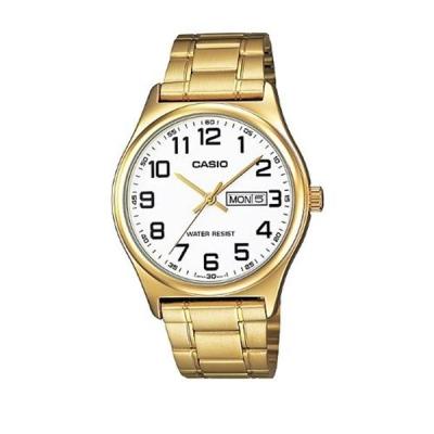 Casio Man Analog MTP-V003G-7BUDF Jam Tangan Pria - Putih Gold