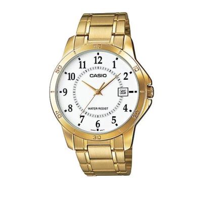 Casio Man Analog MTP-V004G-7BUDF Jam Tangan Pria Stainless Steel - Gold