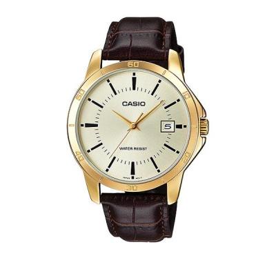 Casio Man Analog MTP-V004GL-9AUDF Jam Tangan Pria Genuine Leather - Brown