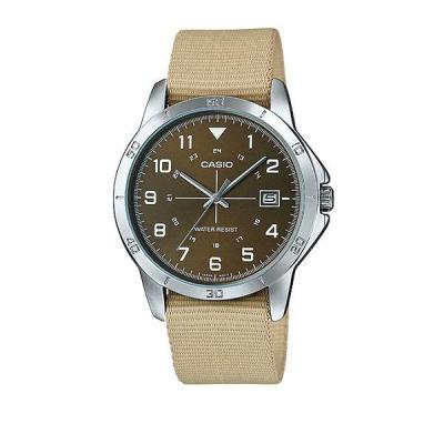 Casio Man Analog MTP-V008B-5BUDF Jam Tangan Pria Leather/Cloth Bands - Brown