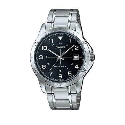 Casio Man Analog MTP-V008D-1BUDF Jam Tangan Pria Stainless Steel - Black