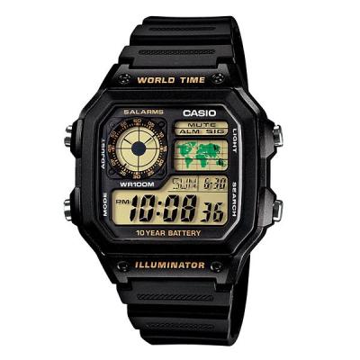 Casio Men's ,AE - 1200WH-1B - Jam Tangan Pria - Resin - Black