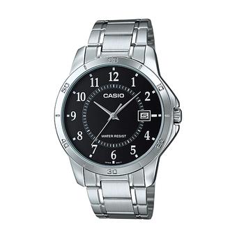 Casio Men's MTP-V004D-1B - Jam Tangan Pria - Hitam - Stainless Steel  