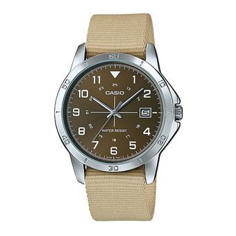 Casio Men's MTP-V008B-5B - Jam Tangan Pria - Cokelat - Kanvas  