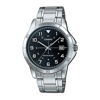 Casio Men's MTP-V008D-1B - Jam Tangan Pria - Hitam - Stainless Steel  