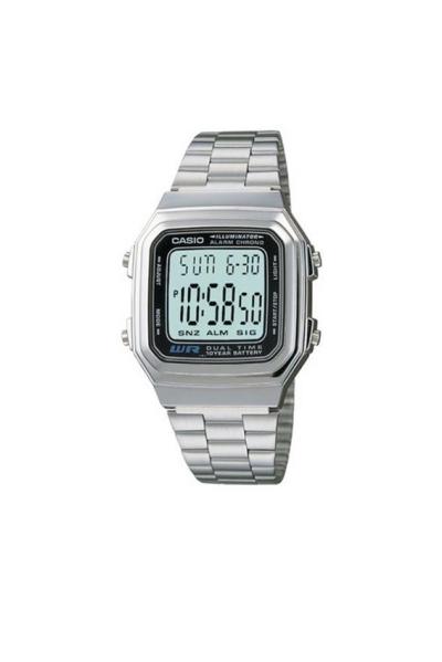 Casio Metal Fashion A-178WA-1AUDF Jam Tangan Pria Stainless Steel - Silver