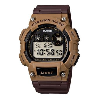 Casio Original - Jam Tangan Pria - Digital - Hitam - Strap Rubber -W-735H-5AV  