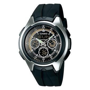 Casio Original - Jam Tangan Pria - Dual Time - Strap Rubber -AQ-163W-1B1V  