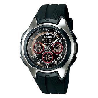 Casio Original - Jam Tangan Pria - Dual Time - Strap Rubber -AQ-163W-1B2V  