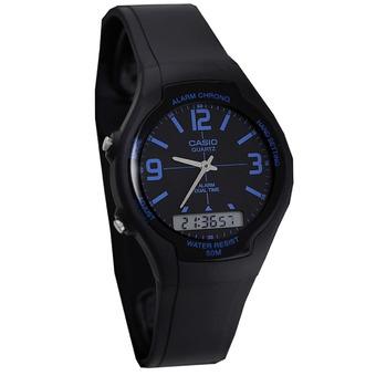 Casio Original - Jam Tangan Pria - Dual Time - Strap Rubber -AW-90H-2BV  