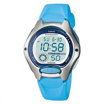 Casio Original Jam Tangan Wanita Digital Biru Strap resin rubber LW 200 2BV  