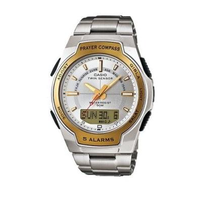 Casio Prayer Compass CPW-500HD-7AVDR Jam Tangan Pria Stainless Steel - White