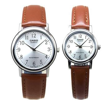 Casio STANDARD MTP-1095E-7B ? LTP-1095E-7B Genuine Leather Band Couple Watch (Intl)  