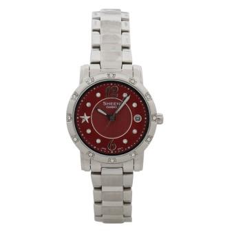 Casio Sheen Analog Jam Tangan Wanita - Merah - Strap Stainless Steel - SHN-4020D-4ADR  