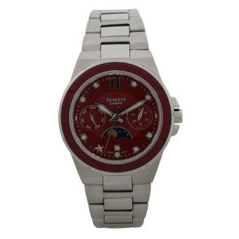 Casio Sheen Analog Jam Tangan Wanita - Strap Stainless Steel - Silver - SHE-3500D-4ADR  