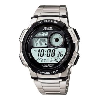 Casio Standard AE-1000WD-1AV - Jam Tangan Pria - Abu-Abu Hitam - Stainless Steel  