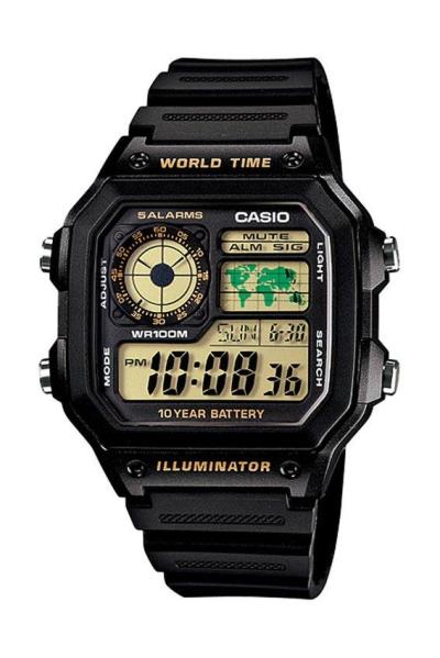 Casio Standard AE-1200WH-1BV Jam Tangan PriaStrap Resin - Black