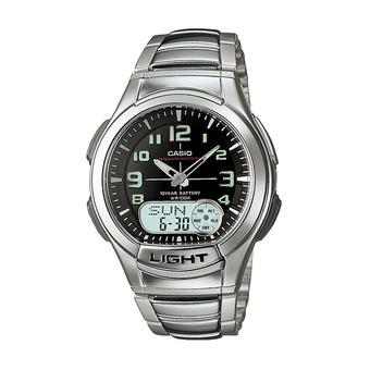 Casio Standard AQ-180WD-1BV - Jam Tangan Pria - Abu-abu - Stainless Steel  