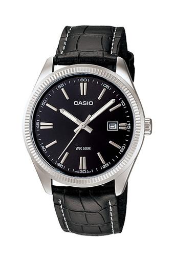 Casio Standard Analog Jam Tangan Pria - Hitam - Kulit -MTP-1302L -1AV  