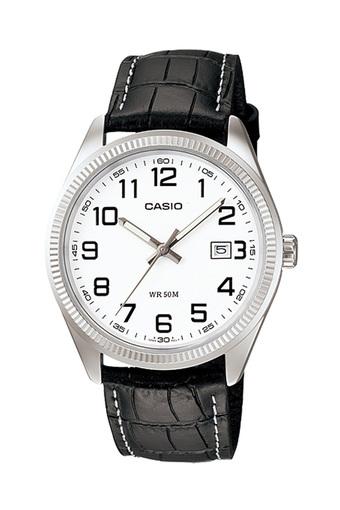 Casio Standard Analog Jam Tangan Pria - Hitam Putih - Kulit - MTP-1302L-7BV  