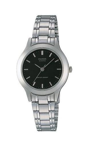 Casio Standard Analog Jam Tangan Wanita - Abu-Abu Hitam - Starp Strap Stainless Steel - LTP-1128A  