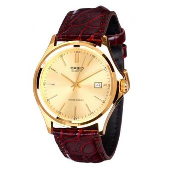 Casio Standard Analog MTP-1183Q - Jam Tangan Pria - Merah - Kulit  