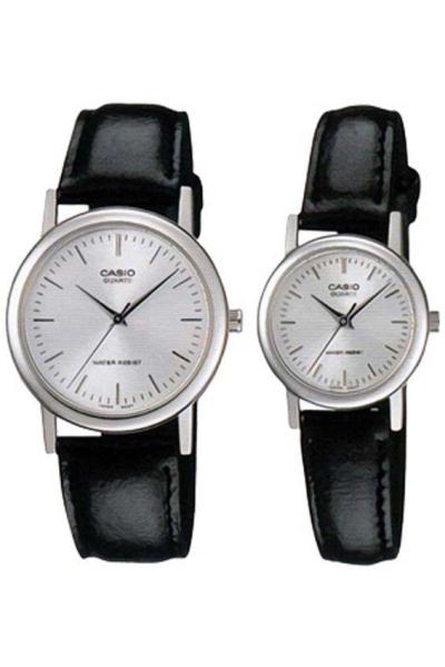 Casio Standard Couple MTP-LTP-1095E-7A Jam Tangan Unisex Strap Kulit - Hitam