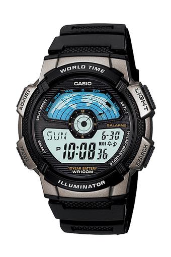 Casio Standard Digital Jam Tangan Pria - Hitam Abu-abu - Strap Resin - AE-1100W-1AV  