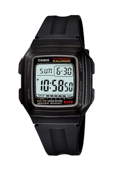 Casio Standard F-201WA-1A Jam Tangan Unisex Strap Karet - Hitam