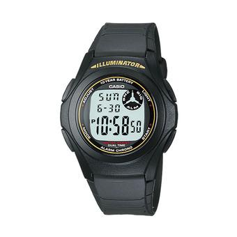 Casio Standard - Jam Tanga Pria - Hitam - Strap Karet - F-200W-9A  