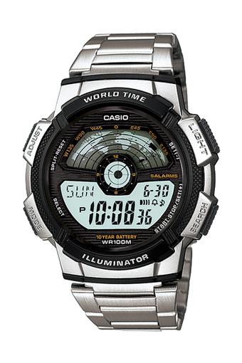 Casio Standard - Jam Tangan Pria - Abu-Abu - Strap Stainless Steel -AE-1100WD-1AV  