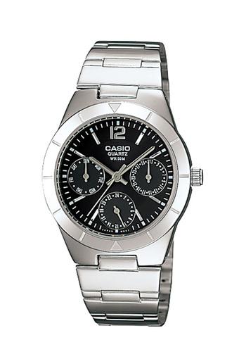 Casio Standard Jam Tangan Wanita - Abu-Abu Hitam - Strap Stainless Steel -LTP-2069D-1AV  