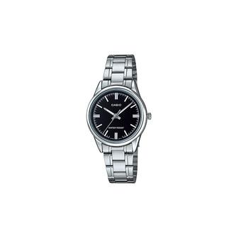 Casio Standard Jam Tangan Wanita - Abu-abu Hitam - Strap Stainless Steel - LTP-V005D-1A  