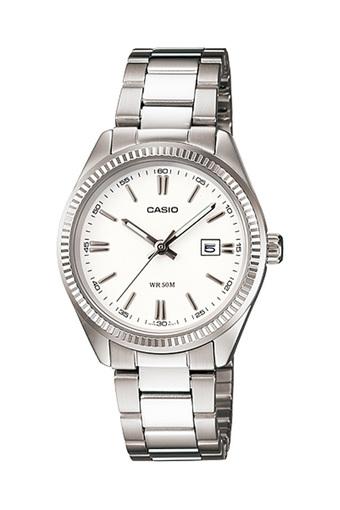 Casio Standard Jam Tangan Wanita - Abu-abu Putih - Stainess Steel - LTP-1302D-7A1V  