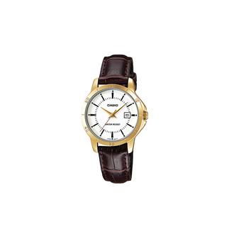 Casio Standard Jam Tangan Wanita - Coklat - Kulit - LTP-V004GL-7A  