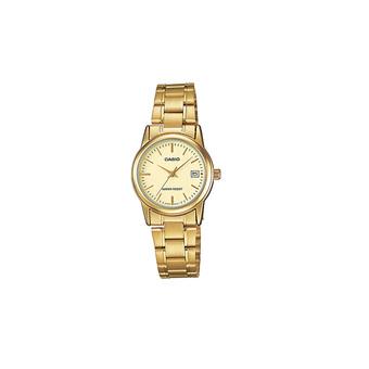 Casio Standard Jam Tangan Wanita - Gold - Strap Stainless Steel - LTP-V002G-9A  