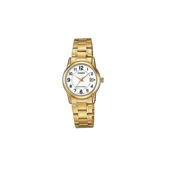 Casio Standard Jam Tangan Wanita - Gold - Strap Stainless Steel - LTP-V002G-7B  