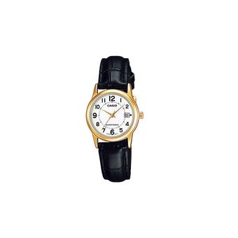 Casio Standard Jam Tangan Wanita - Hitam - Kulit - LTP-V002GL-7B  