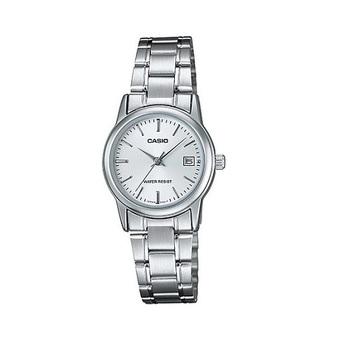 Casio Standard Jam Tangan Wanita - LTP-V002D-7A - Abu-abu - Strap Stainless Steel  