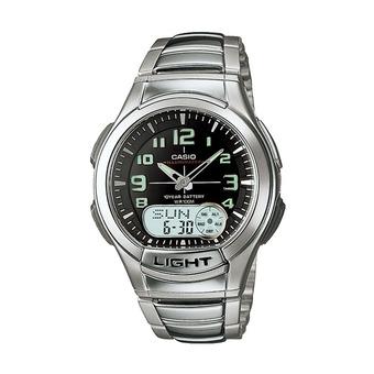 Casio Standard Original AQ-180WD-1BV - Jam Tangan Pria - Abu-abu - Stainless Steel  