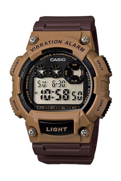 Casio Standard W-735H-5AV Jam Tangan Pria Strap Karet - Coklat