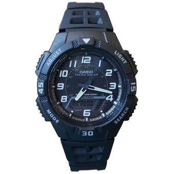 Casio Stopwach AQ-S800W Jam Tangan Pria Strap Rubber Hitam  